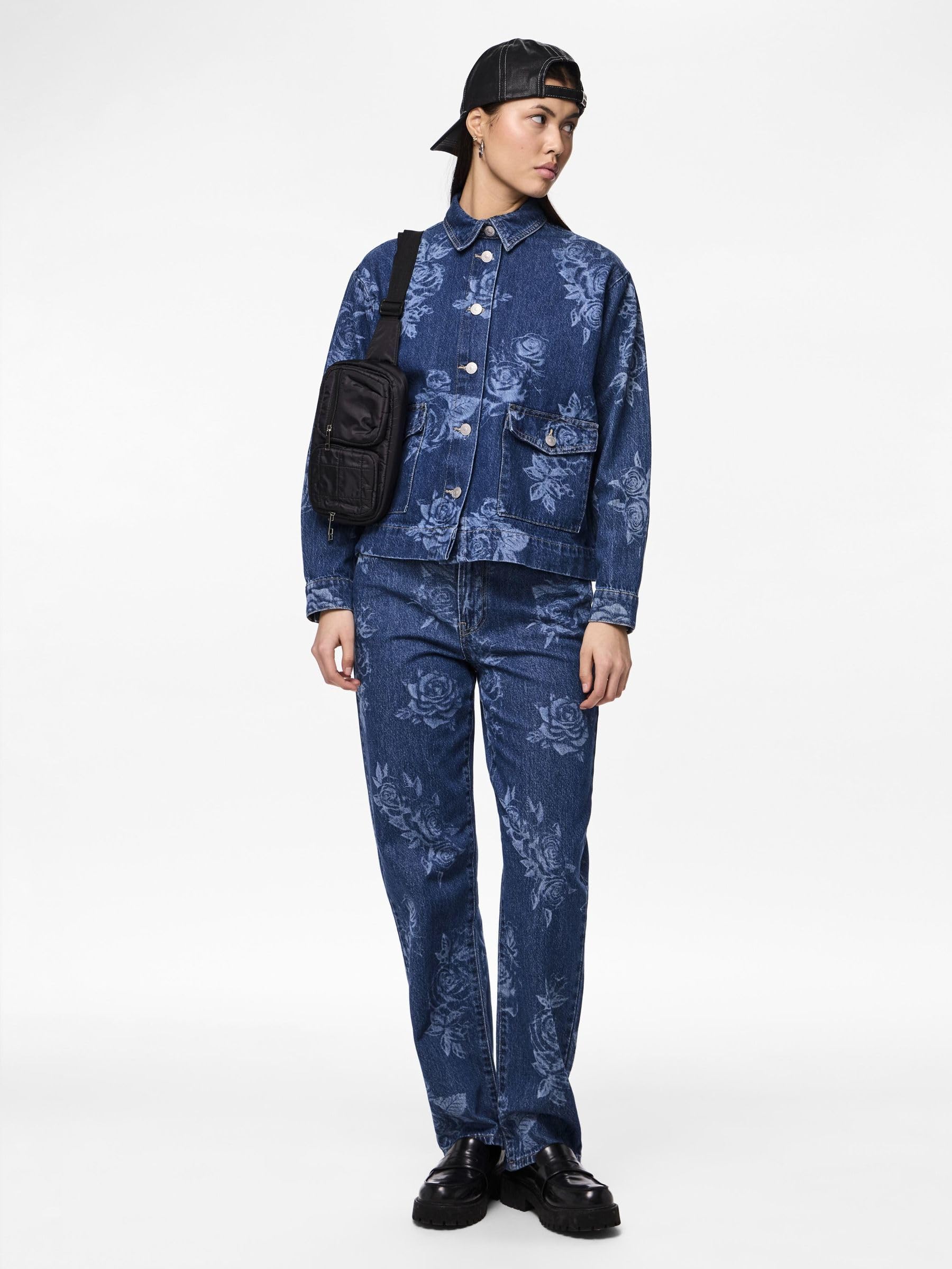 Pieces Pcflora camicia jeans donna XS stampata