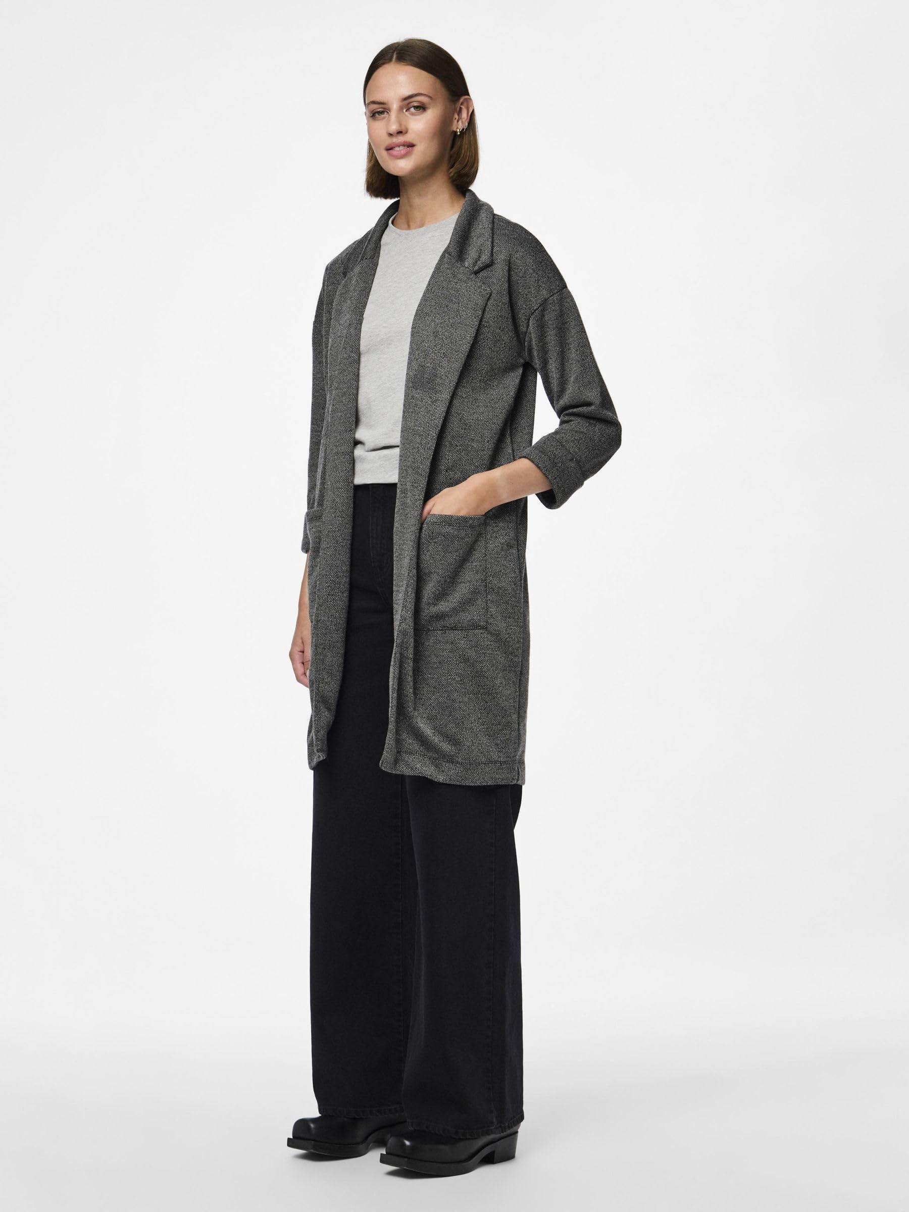 Pieces Pcdorita 3/4 Coatigan cappotto donna XS grigio scuro