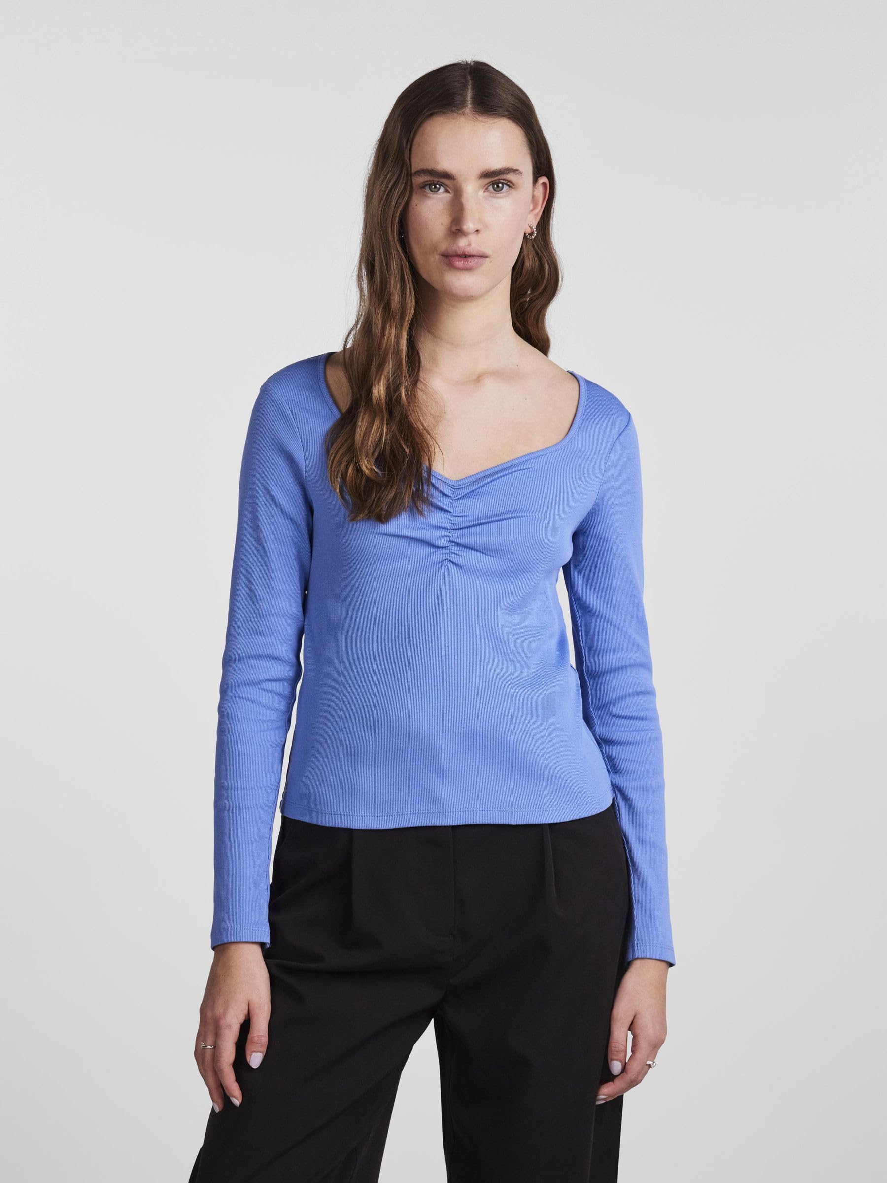 PIECES PCTANIA maglietta maniche lunghe donna cotone