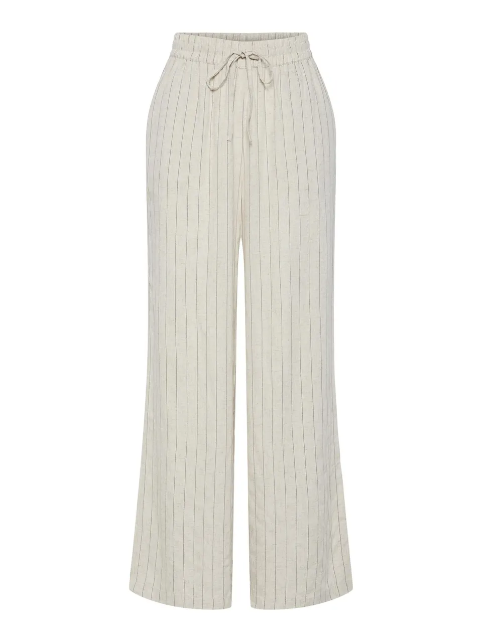 Pieces Pcpia Wide-Leg pantaloni donna larghi birch misto lino