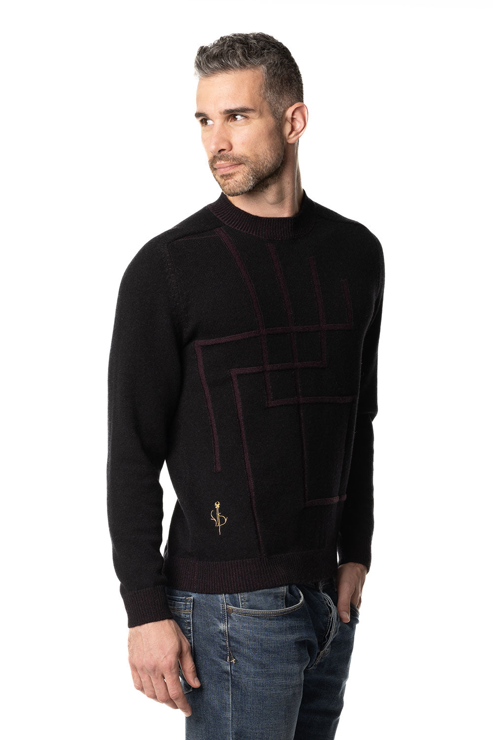 Vittoria Paci Girocollo Cashmere Grigio Scuro Uomo