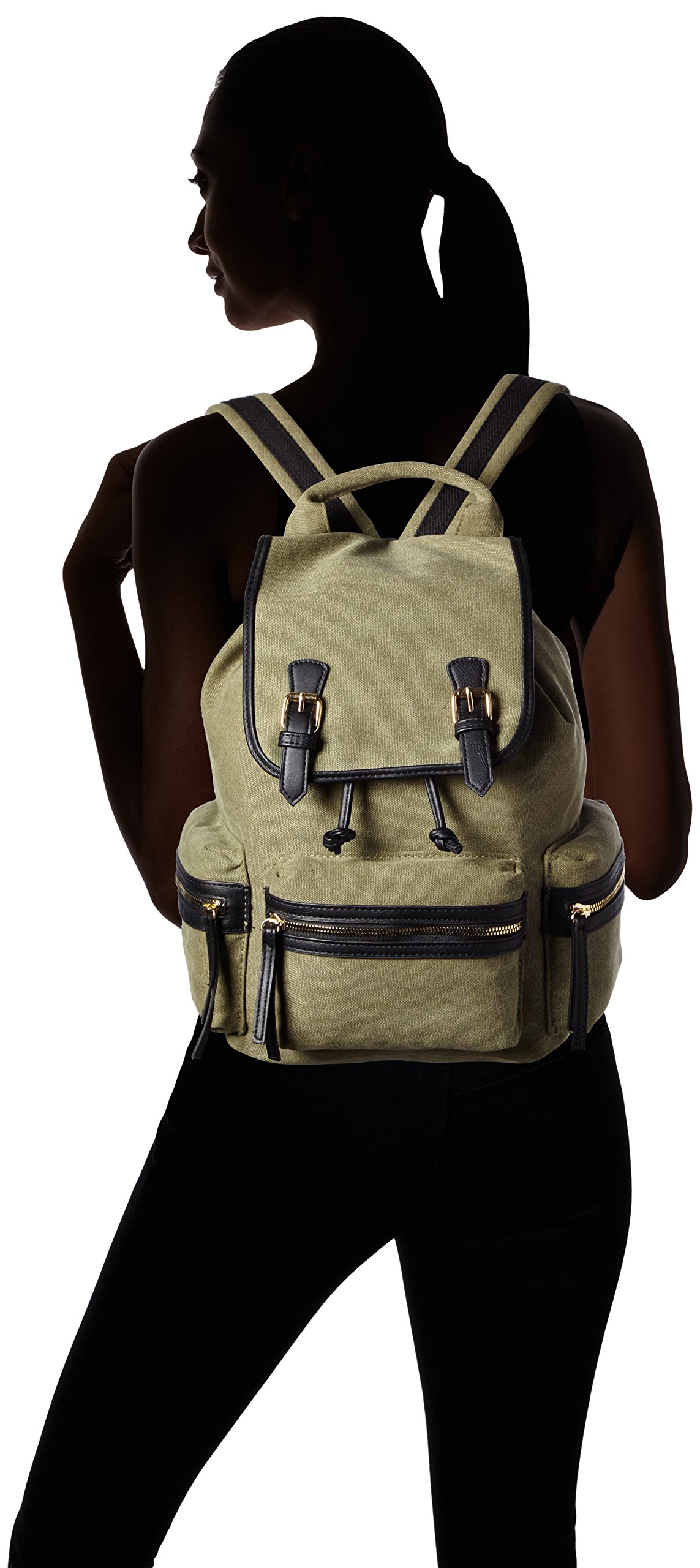Pieces Pcsimone Backpack zaino donna verde tela