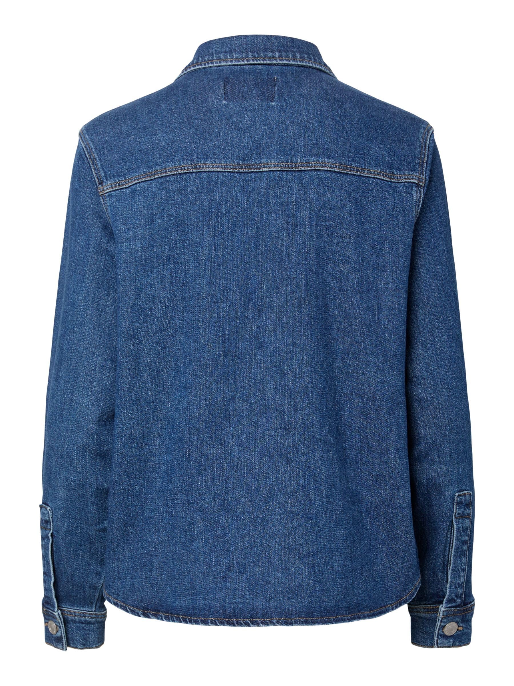 Pieces Pcsilke LS Denim Shirt camicia denim manica lunga