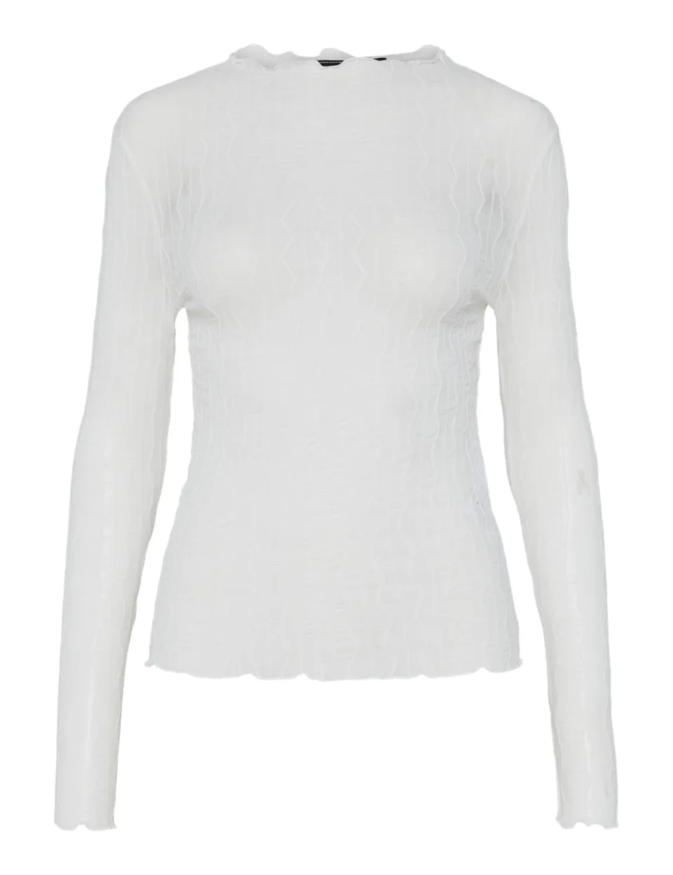 Pieces Pcpriya Sandra LS top donna S cotone collo alto