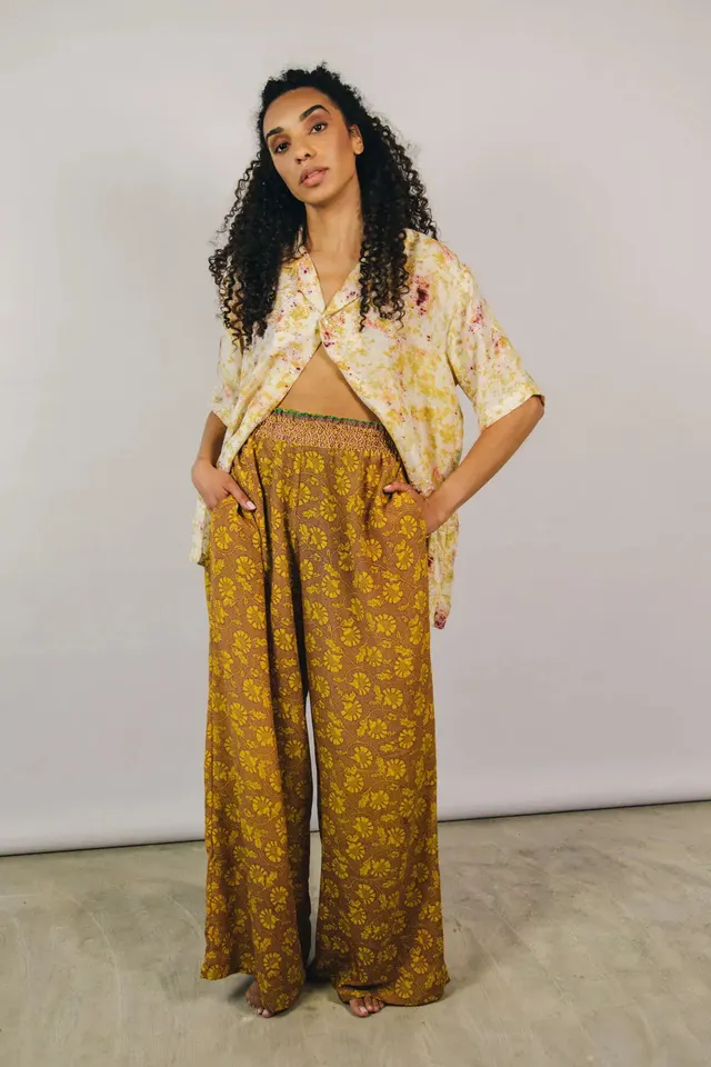 el.residu Madhu 17 pantaloni S/M rosa viscosa