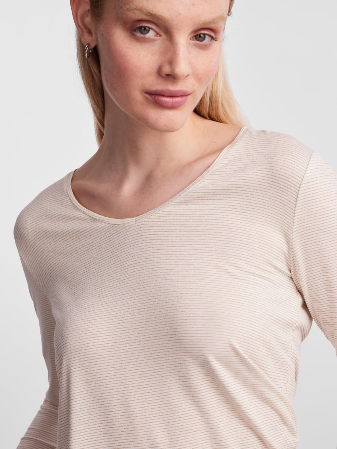 PIECES Billo Pcbillo maglietta donna maniche lunghe lurex