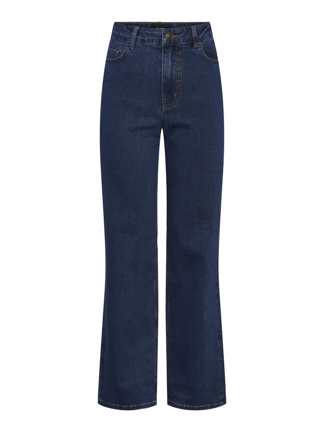 Pieces Pcpeggy HW Wide jeans donna XS gamba larga