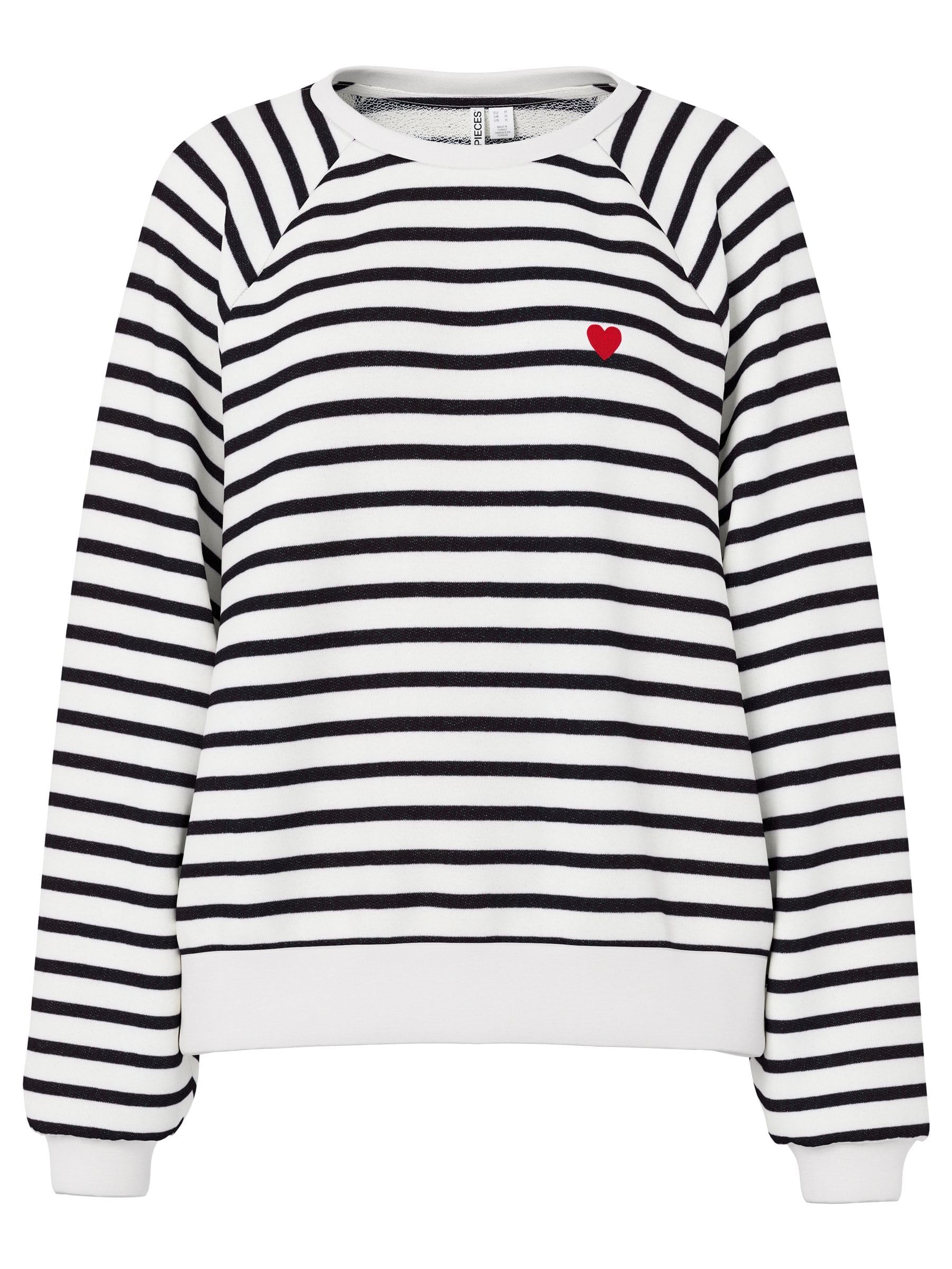 PIECES Pcgreta LS EMB Sweat FC felpa XL cotone