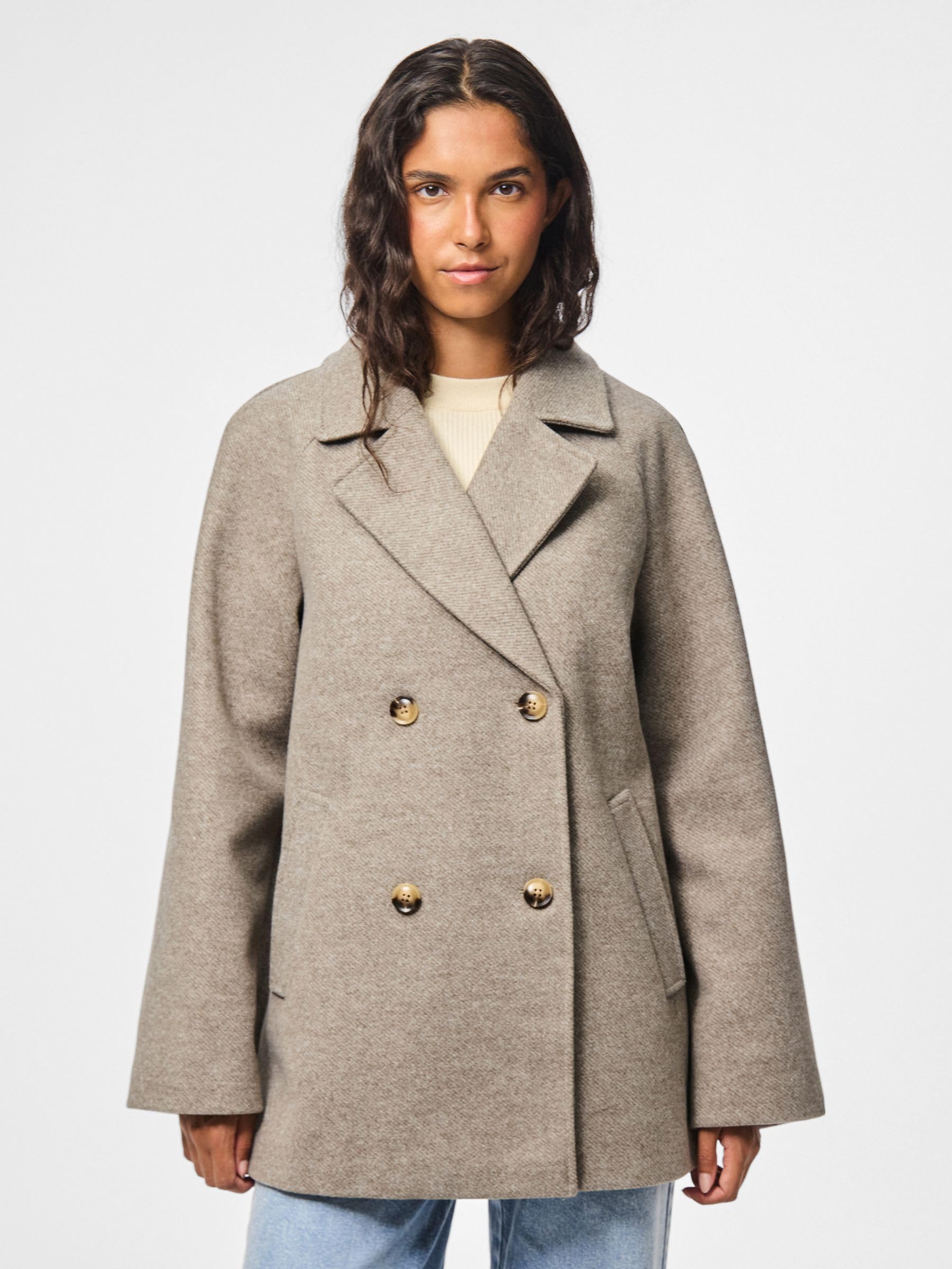 Pieces Pcmarbel Coat cappotto corto donna invernale