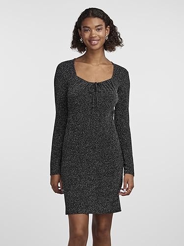 Pieces & Peace Pclina LS Tie Dress vestito nero S