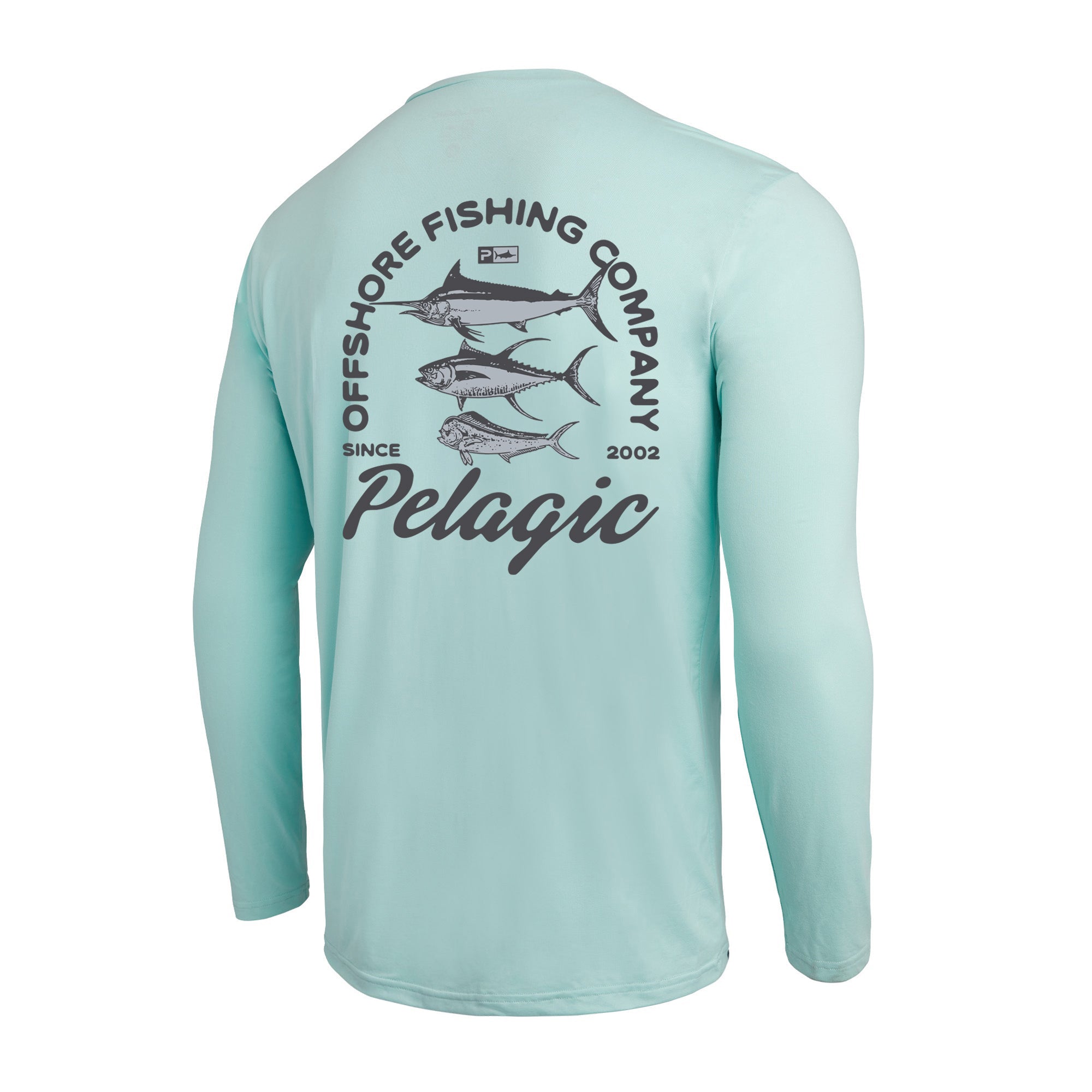 Pelagic Freespool Slammed maglia maniche lunghe turchese UPF 50+