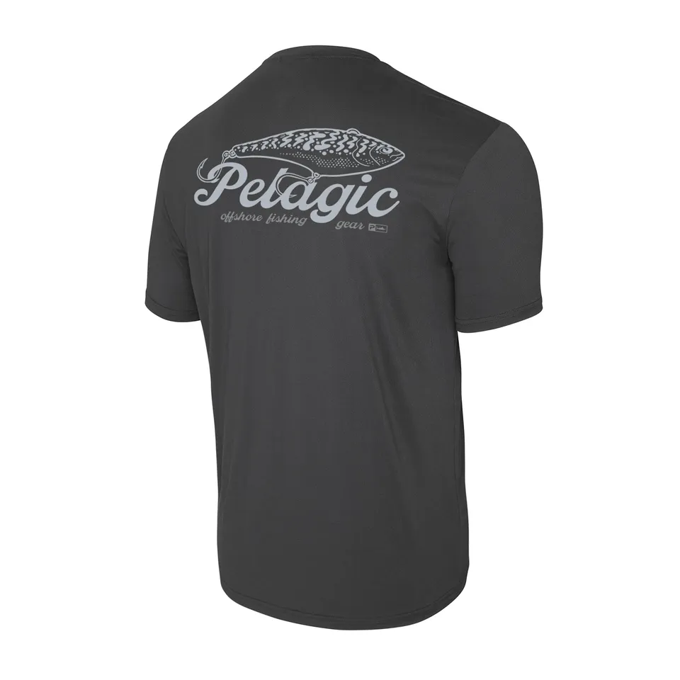 Pelagic Freespool Get Hooked maglietta uomo grafite UPF 50+