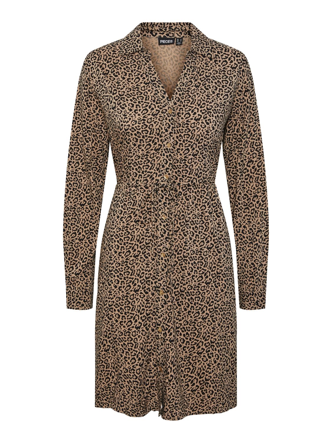 Pieces Pcnova LS Tie Vestito Donna Silver Mink Leone