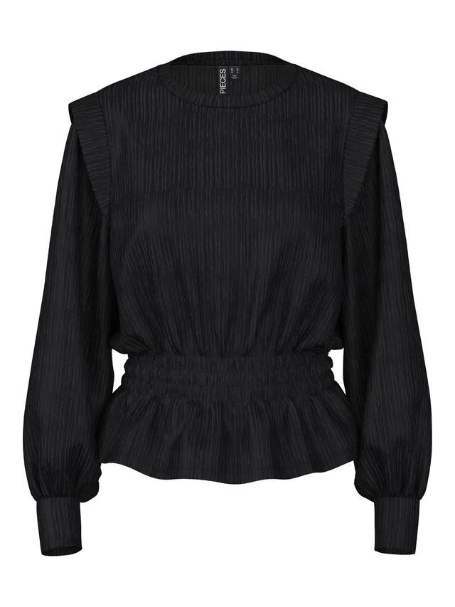PIECES Pcnilas top donna manica lunga nero taglia XS