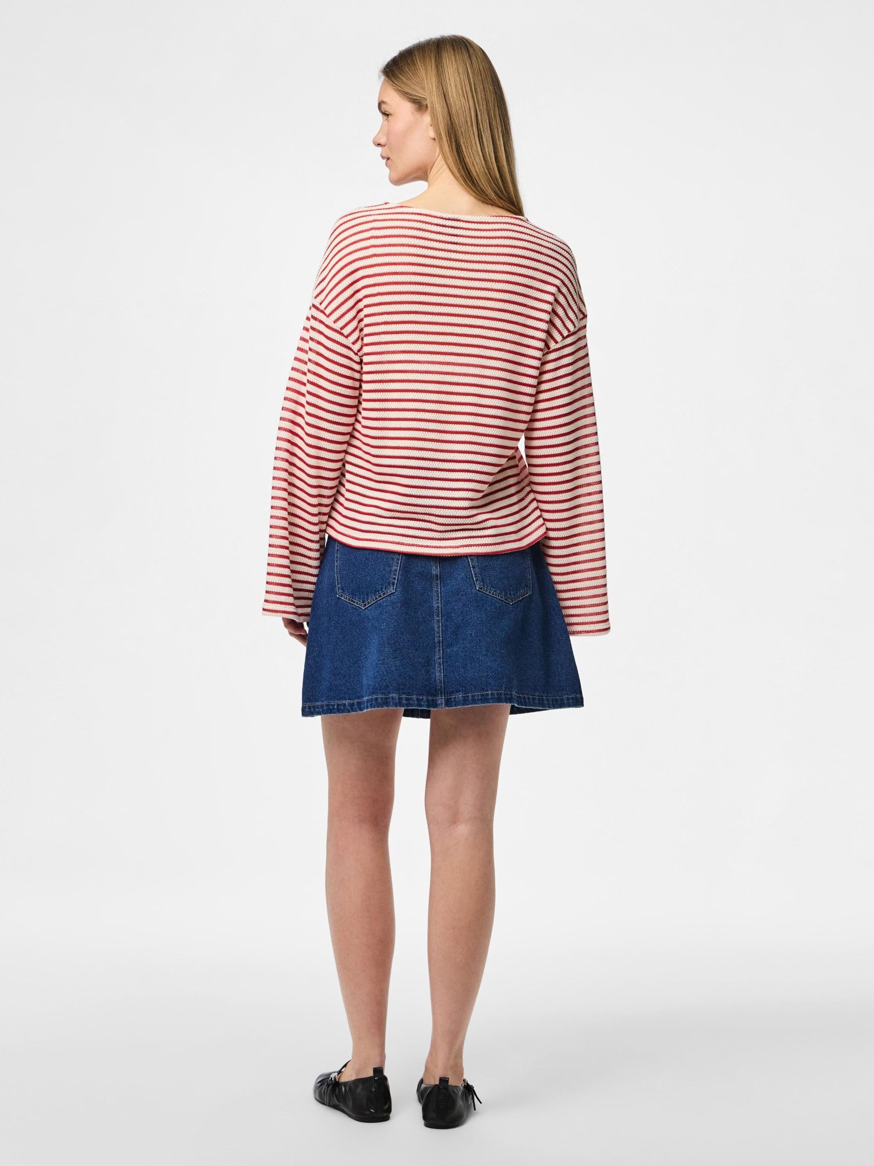 Pieces Pcmanilla LS O-Neck maglia donna manica lunga quotidiana