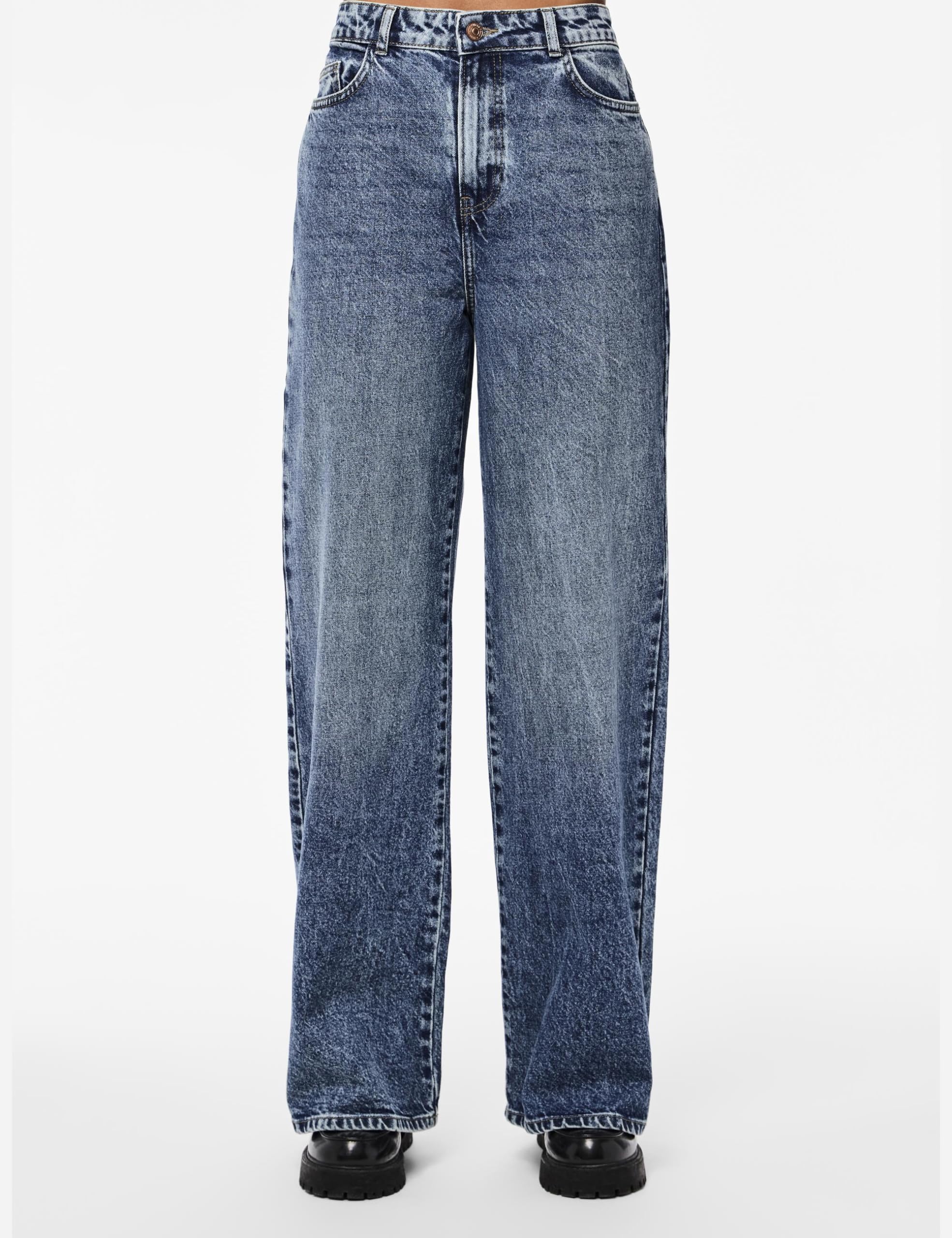 Pieces Pcselma HW Wide Jeans donna 27W/30L larghi