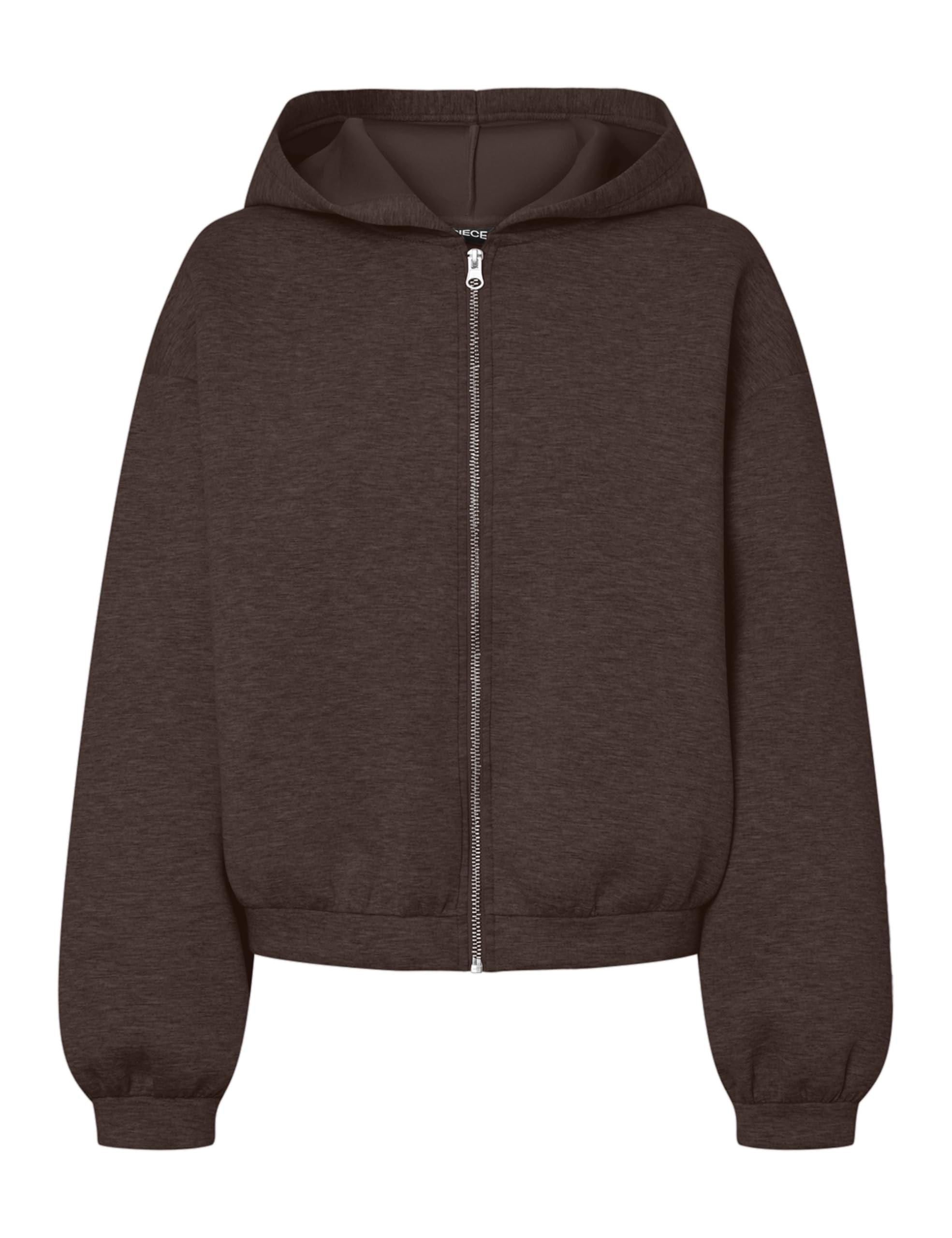 Pieces Pcbucuba felpa cappuccio donna nero zip uso quotidiano