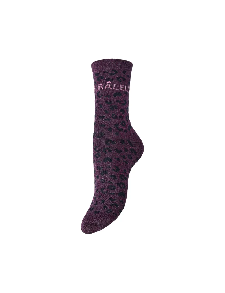 Pieces Pcsebby Leo Statement Lurex Socks FC calzini bordeaux
