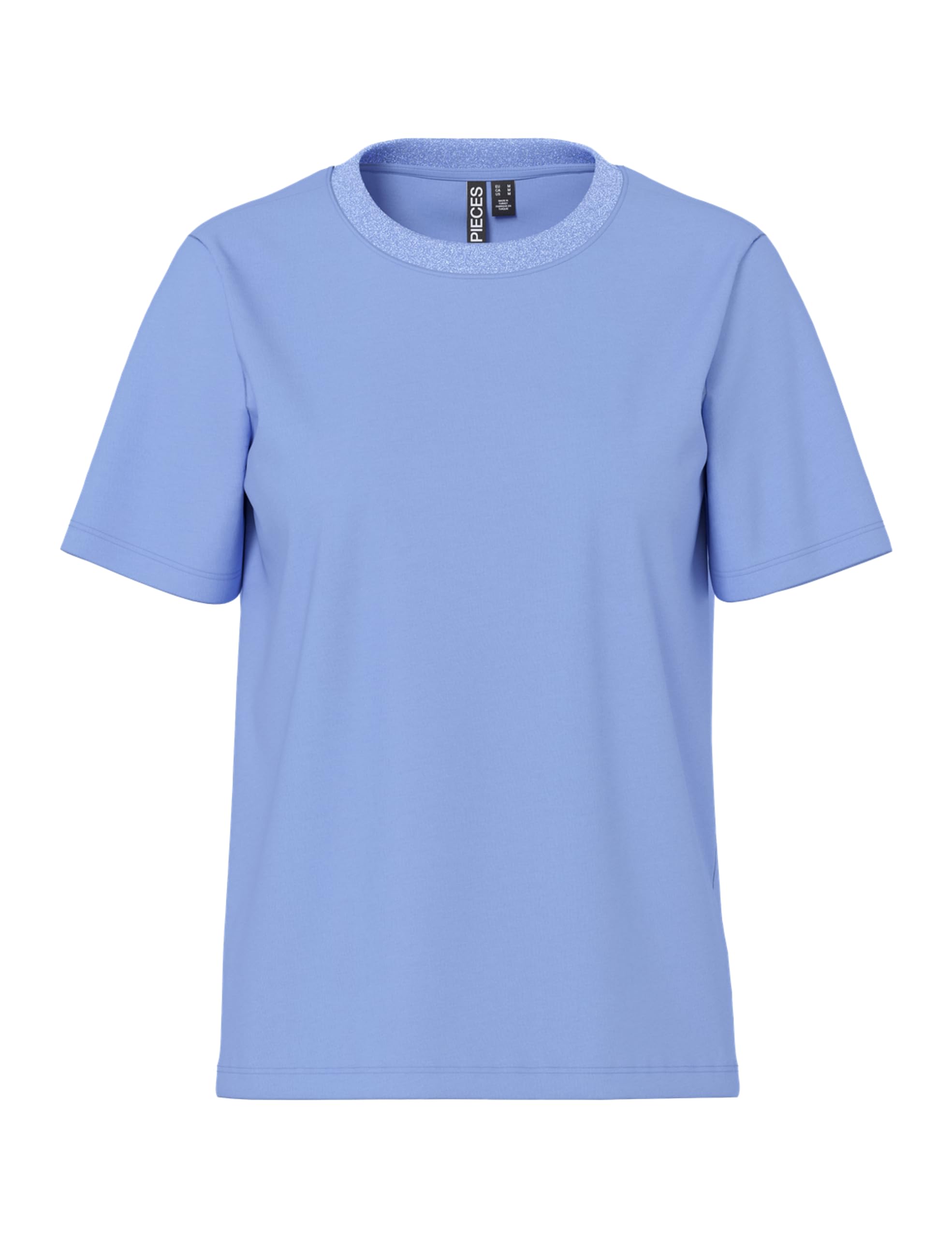 Pieces Pcria SS Lurex Neck Tee Jrs Noos BC t-shirt donna