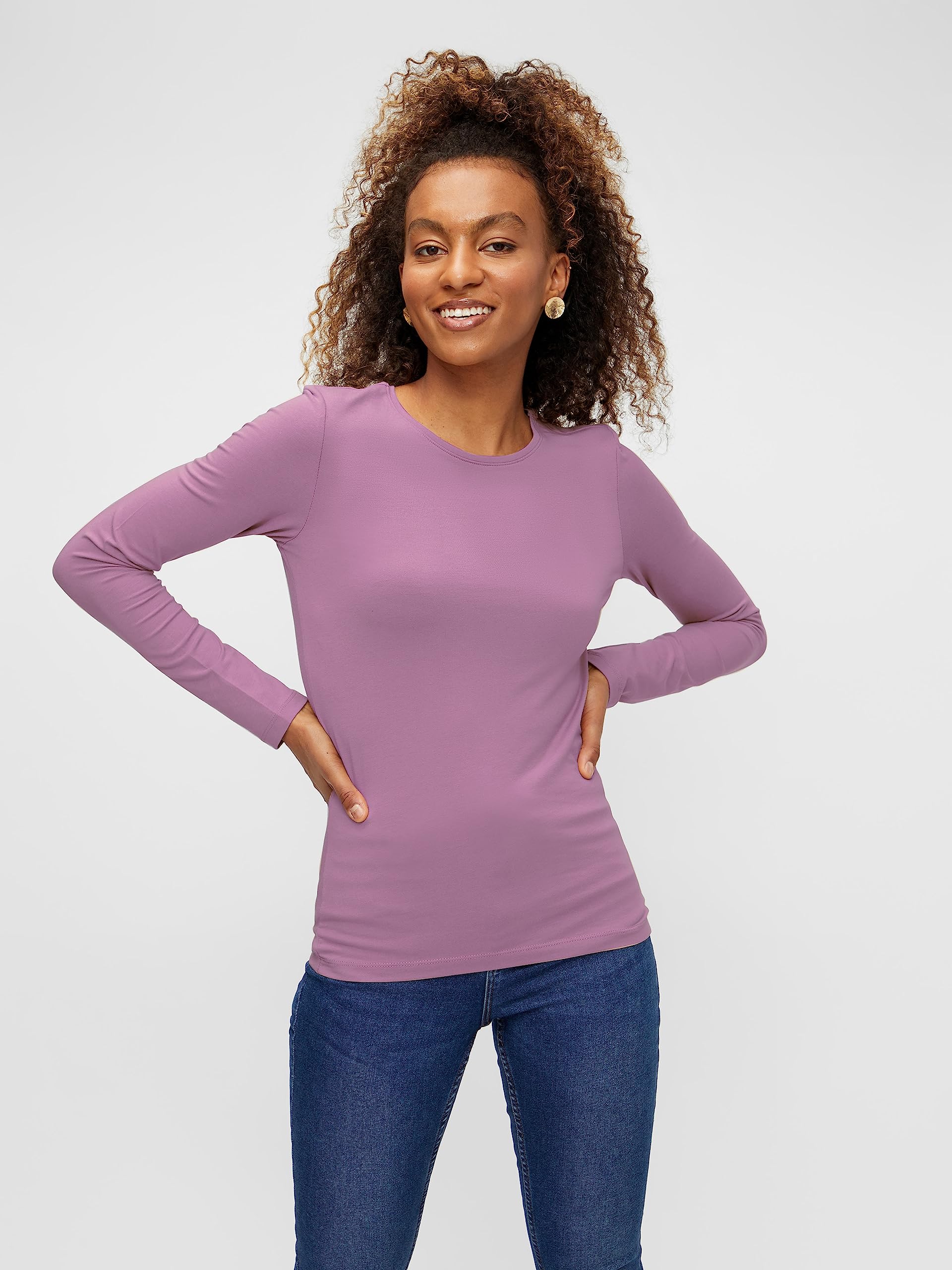 Pieces Sirene maglia donna maniche lunghe S cotone