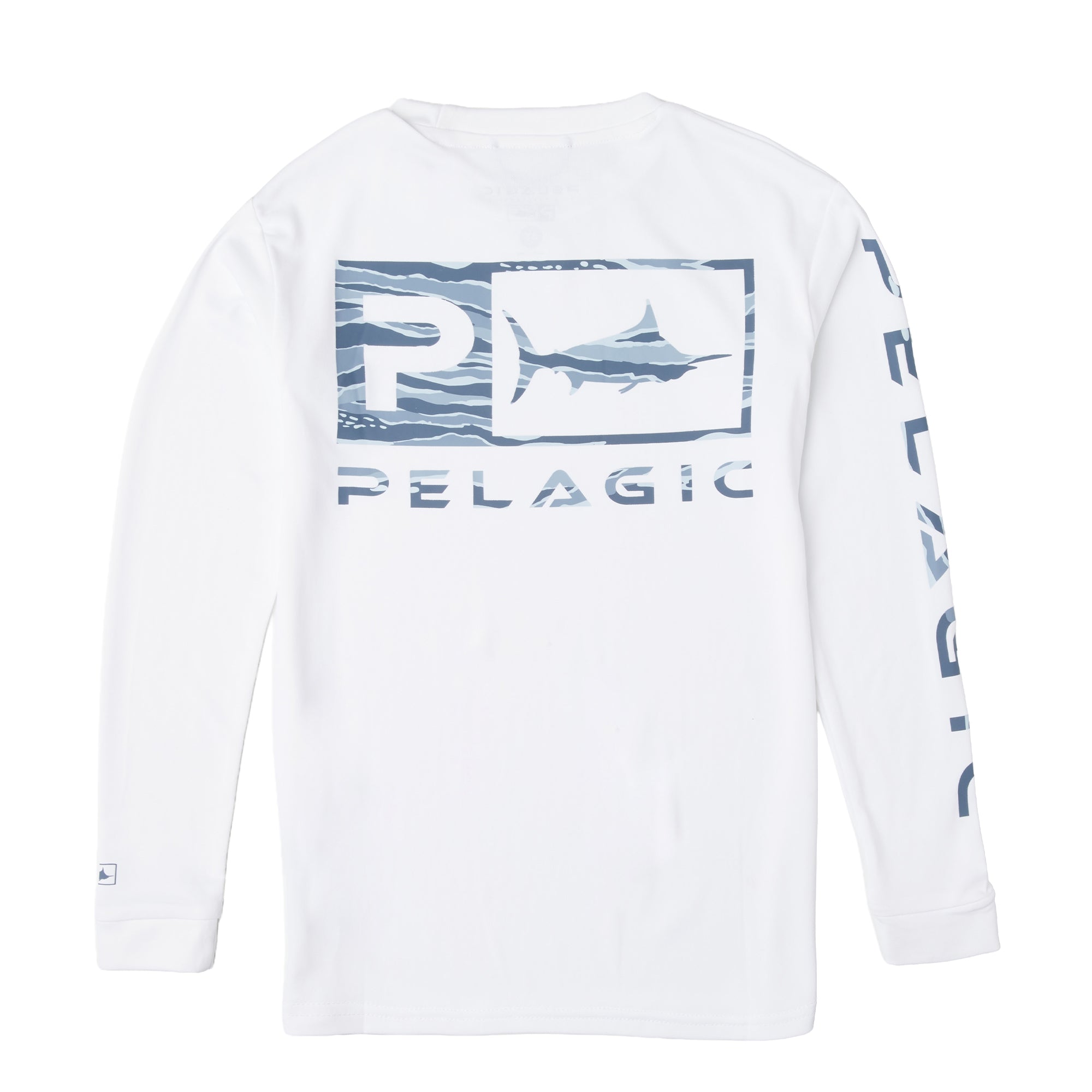 Pelagic Aquatek Wahoo Icon maglia bambino bianca nylon