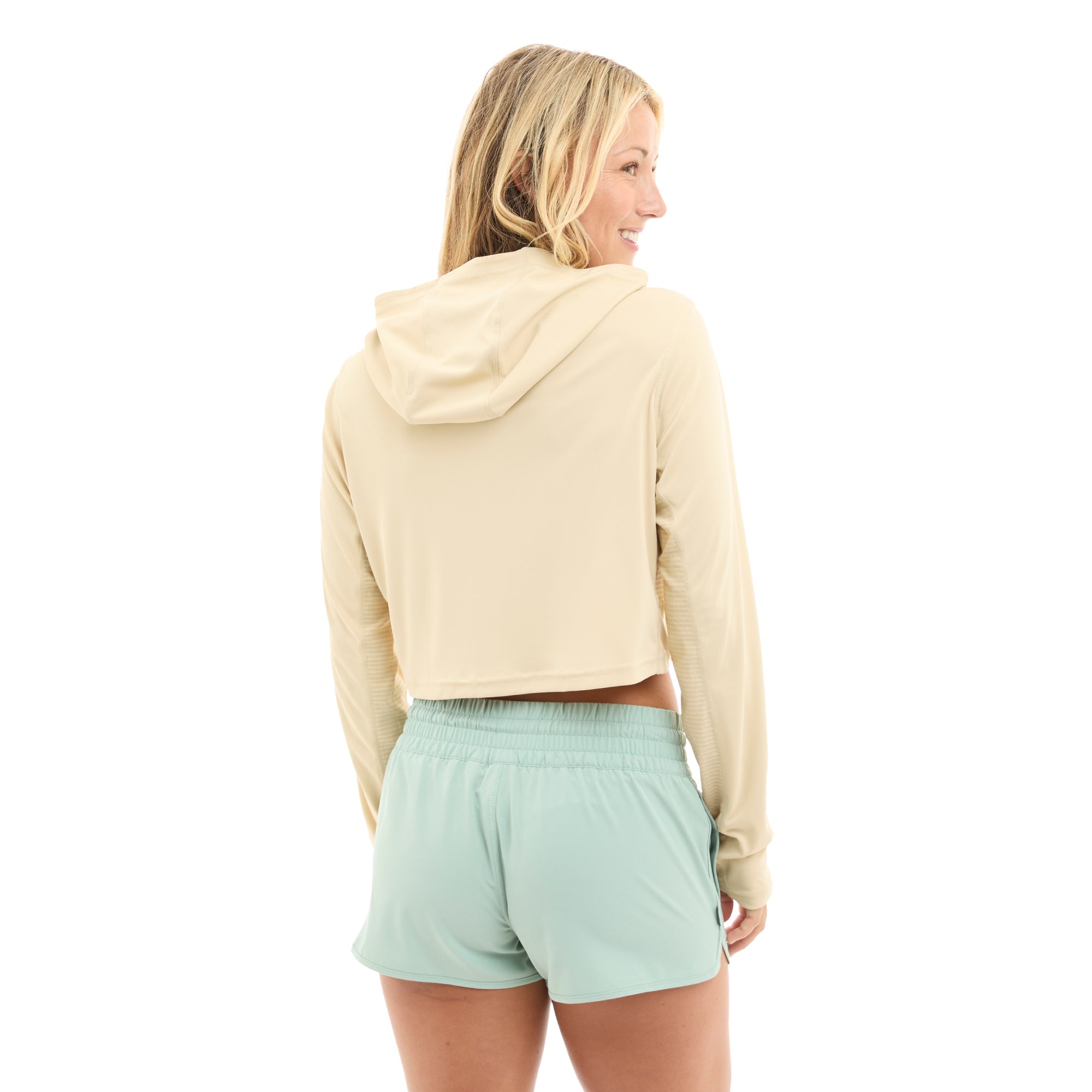Pelagic Vaportek maglia donna sabbia UPF 50+ cropped