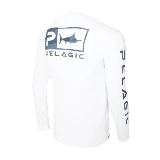 Pelagic Aquatek Icon Camo maglia pesca UPF 50+ bianca