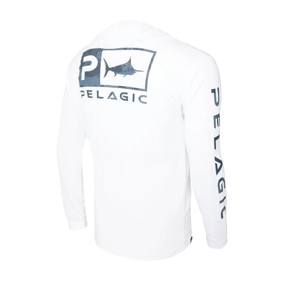 Pelagic Aquatek Icon Camo maglia pesca UPF 50+ bianca