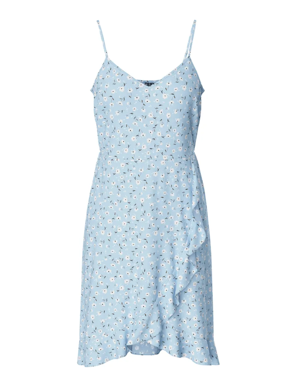 Pieces Pcnya Strap Flounce Dress abito donna L balze