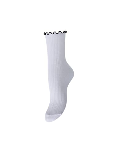 Pieces Pcafia Contrast Frill Socks Noos calzini bianchi taglia unica volant
