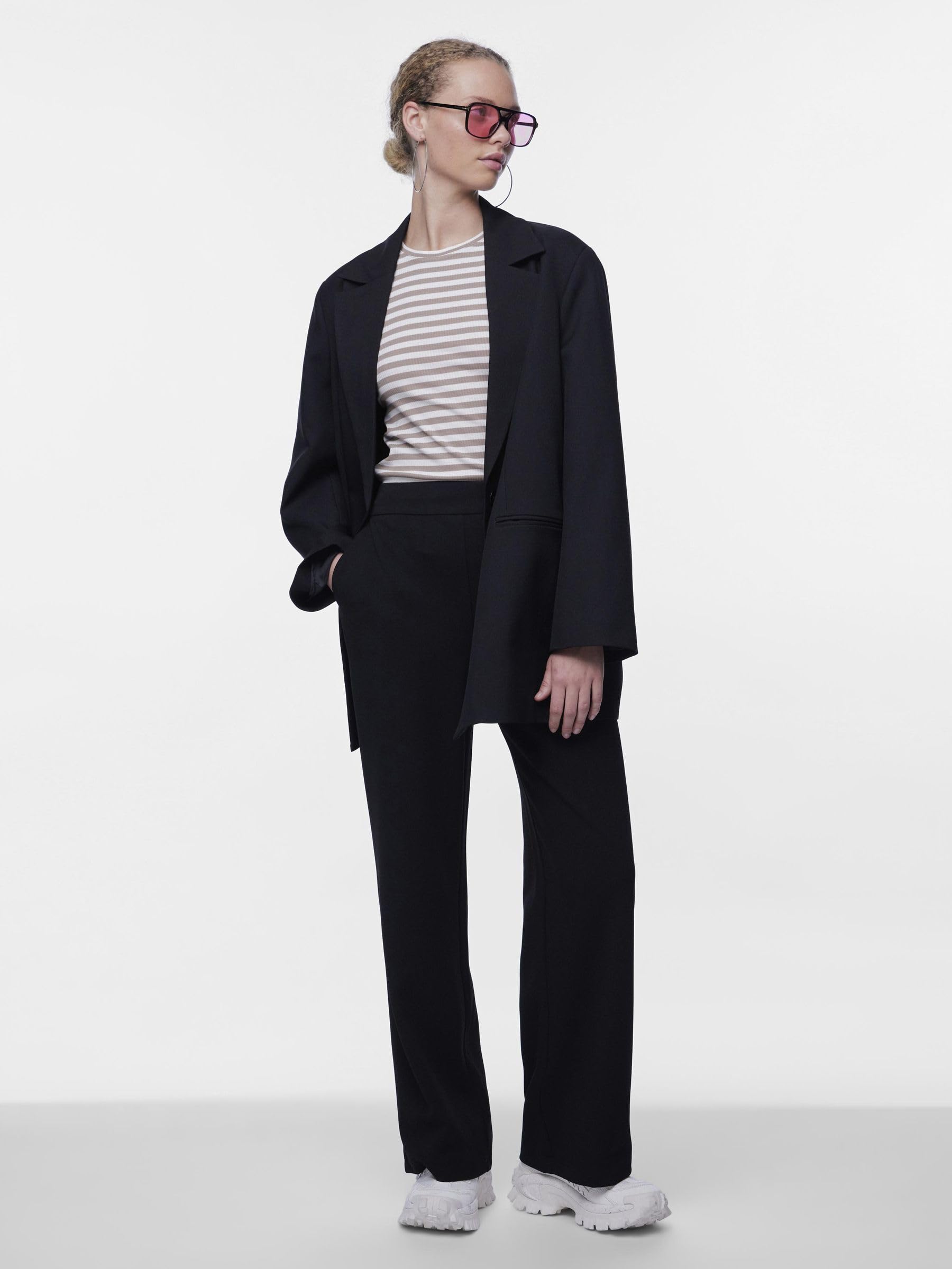 Pieces Pcnula HW Noos pantaloni larghi donna culotte
