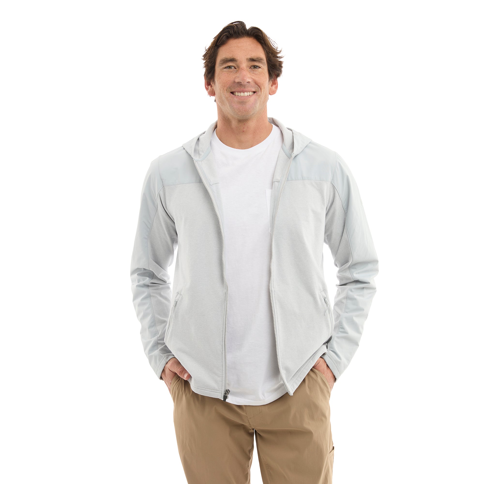 Pelagic Daybreak felpa zip grigio chiaro stretch