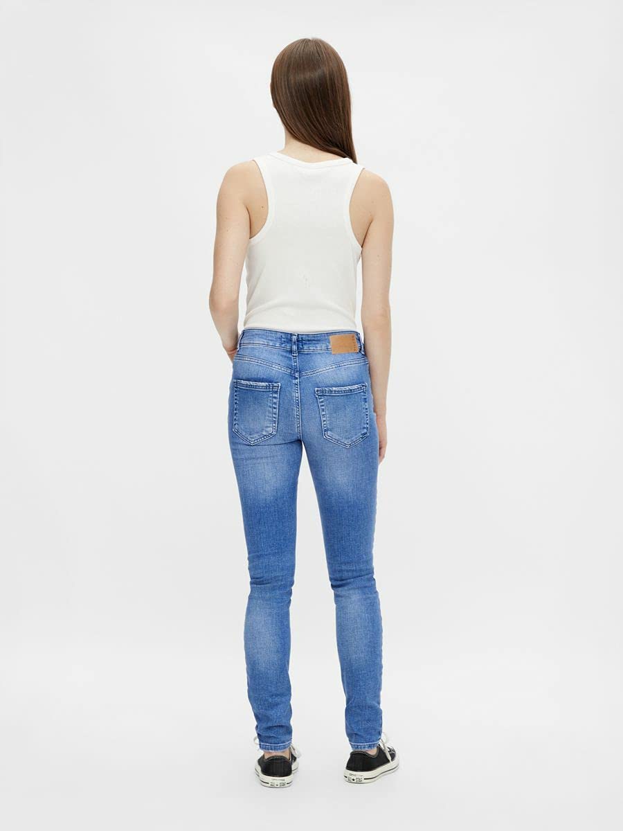 Pieces jeans skinny donna S vita media cotone