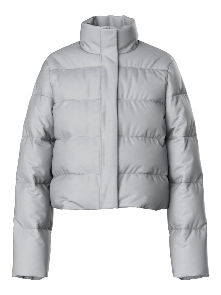 Pieces Pcbee Highneck Cropped Puffer giacca donna grigia M