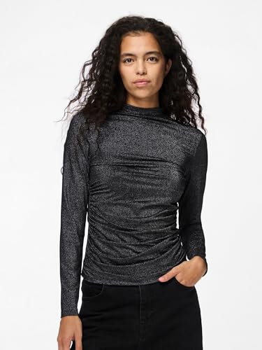 Pieces Pcmonica Glitter Ruching top donna S maniche lunghe