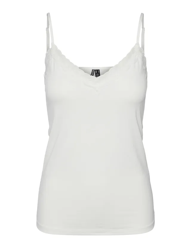 Pieces Pckate Lace Singlet canotta donna M pizzo