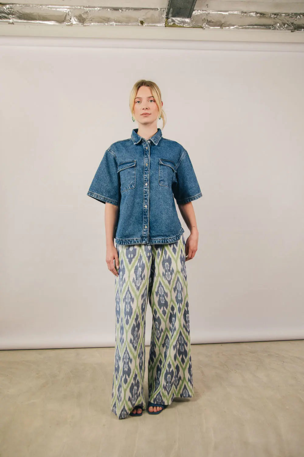 el.residu Madhu Ikat #2 pantaloni cotone taglia S/M multicolore