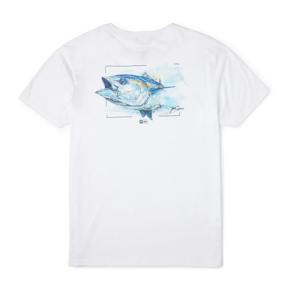 Pelagic Goione Tuna t-shirt uomo bianca cotone