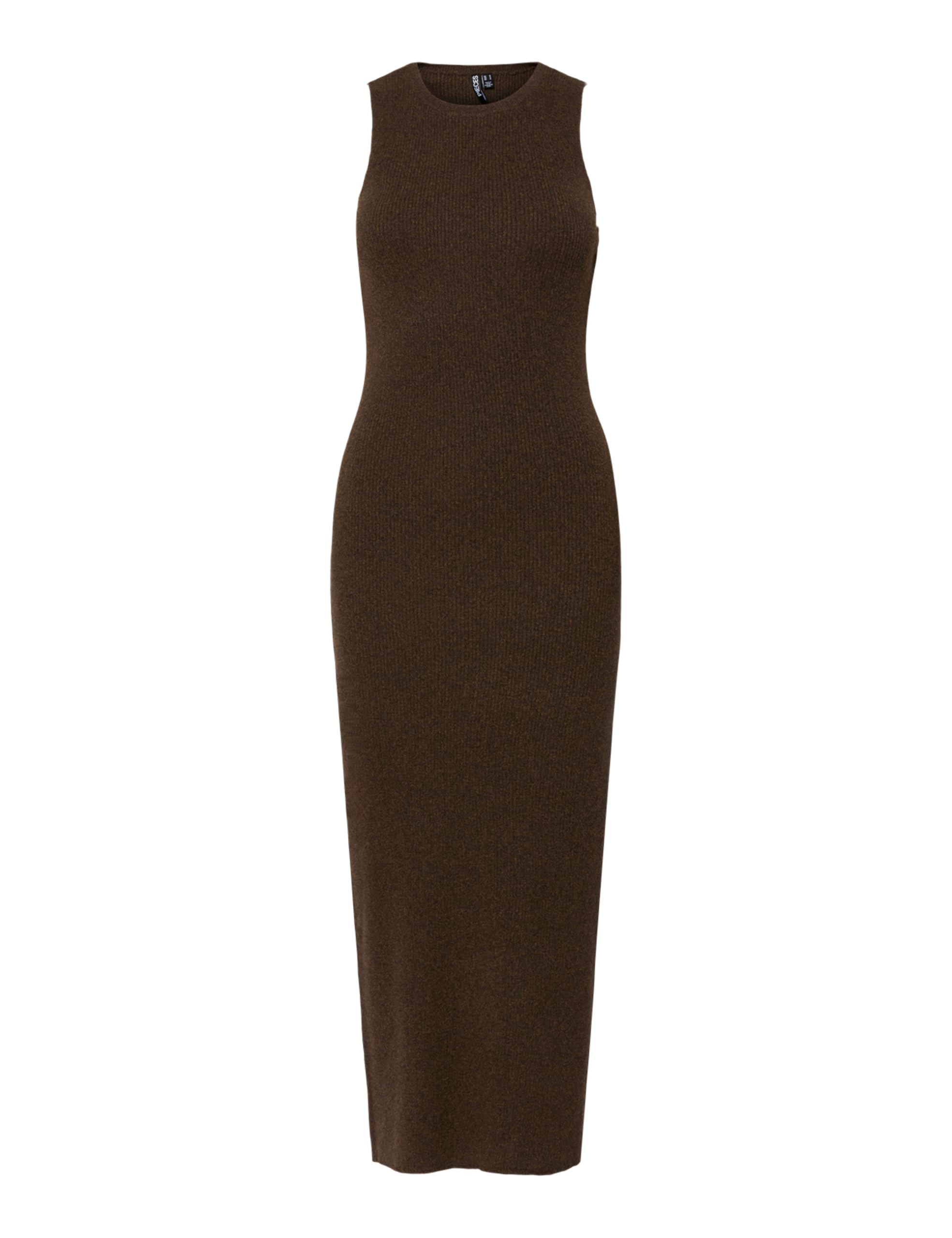 Pieces Pcmelvia SL abito knit Hot Fudge M scollo tondo