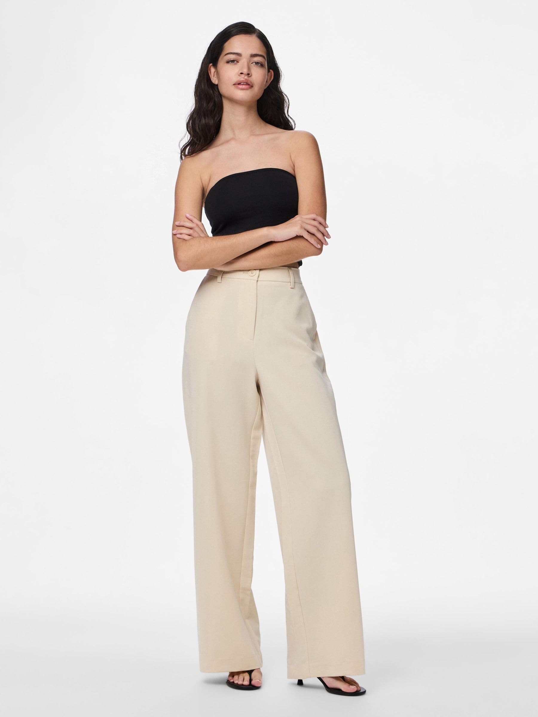 Pieces Pckamil HW pantaloni donna S gamba larga