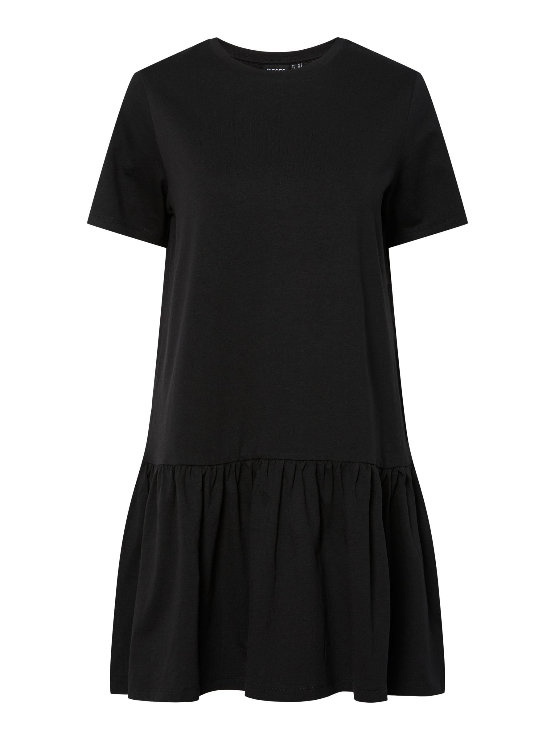 Pieces Pcdisso Abito Donna Nero Jersey Collo Tondo