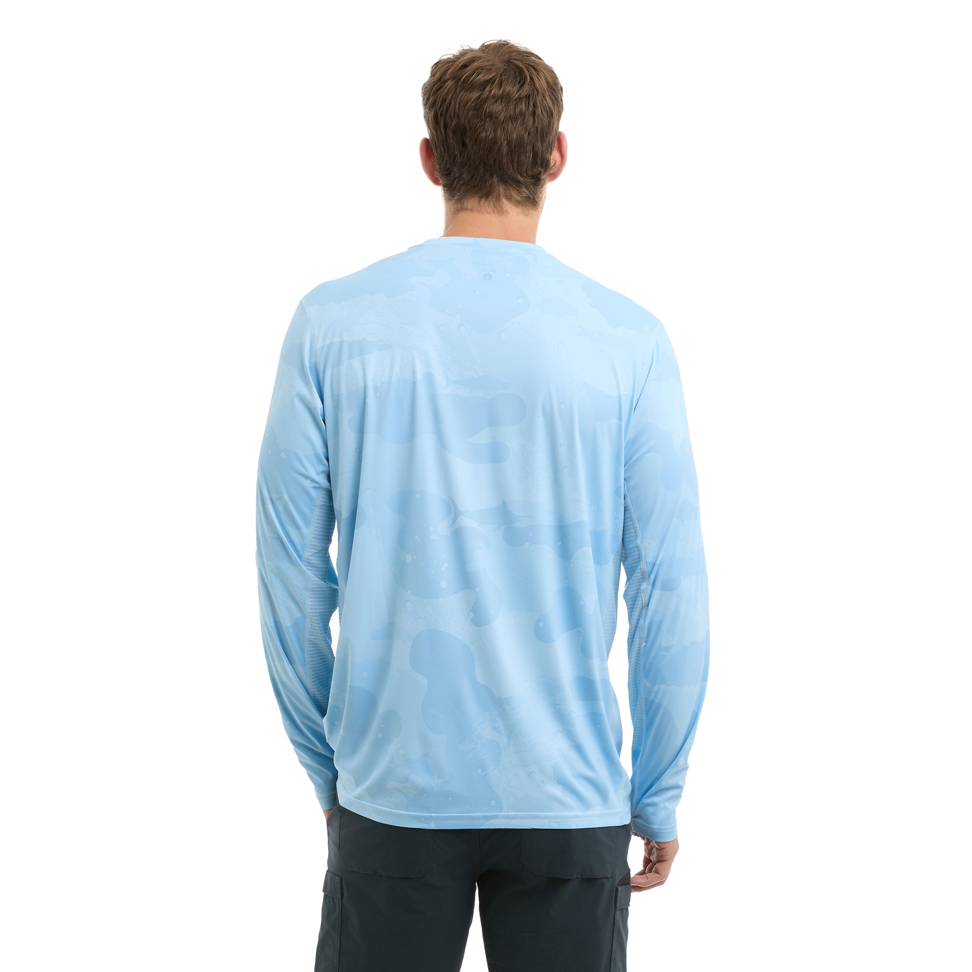 Pelagic Vaportek maglia pesca mimetica azzurra UPF 50+
