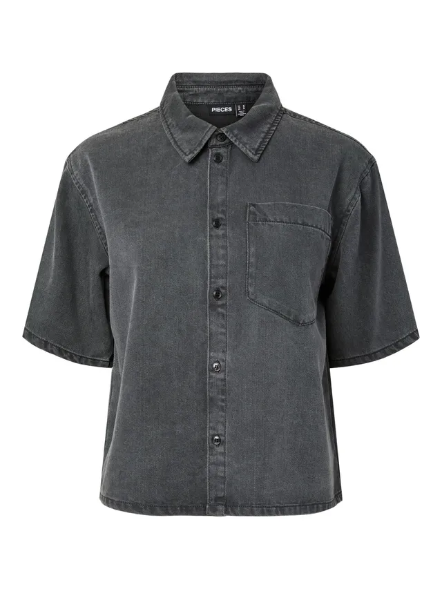 Pieces Pcsmidi SS Denim Shirt camicia XL comoda