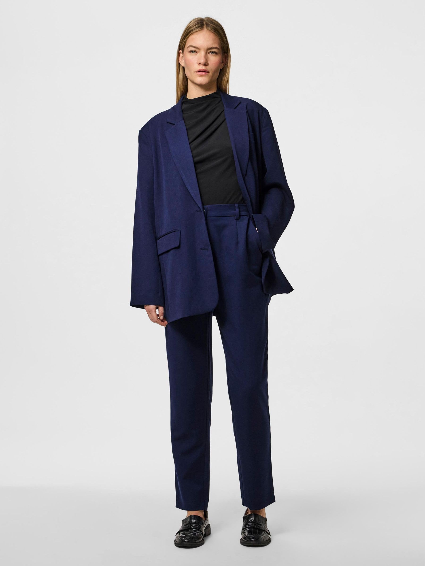 Pieces Pckamil pantaloni donna blu oltremare taglia S