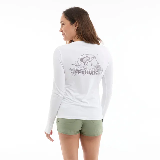 Pelagic Aquatek Tropic Sea maglia manica lunga donna bianca UPF 50+