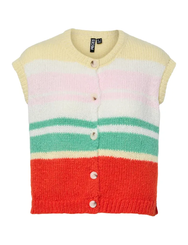 Pieces Pcjida O-Neck Knit gilet donna taglia L uso quotidiano
