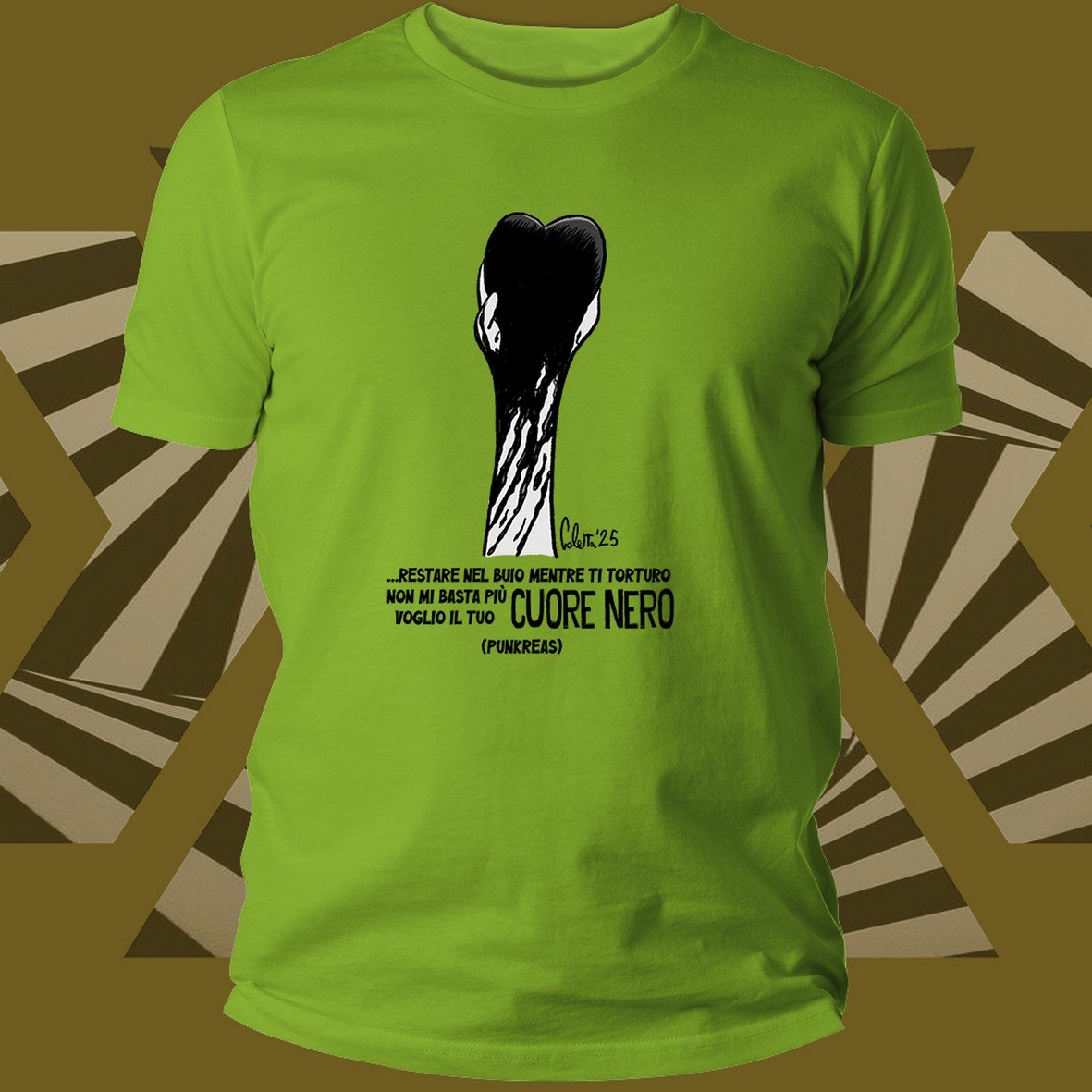 Punkreas Coletta Cuore Nero t-shirt nera cotone