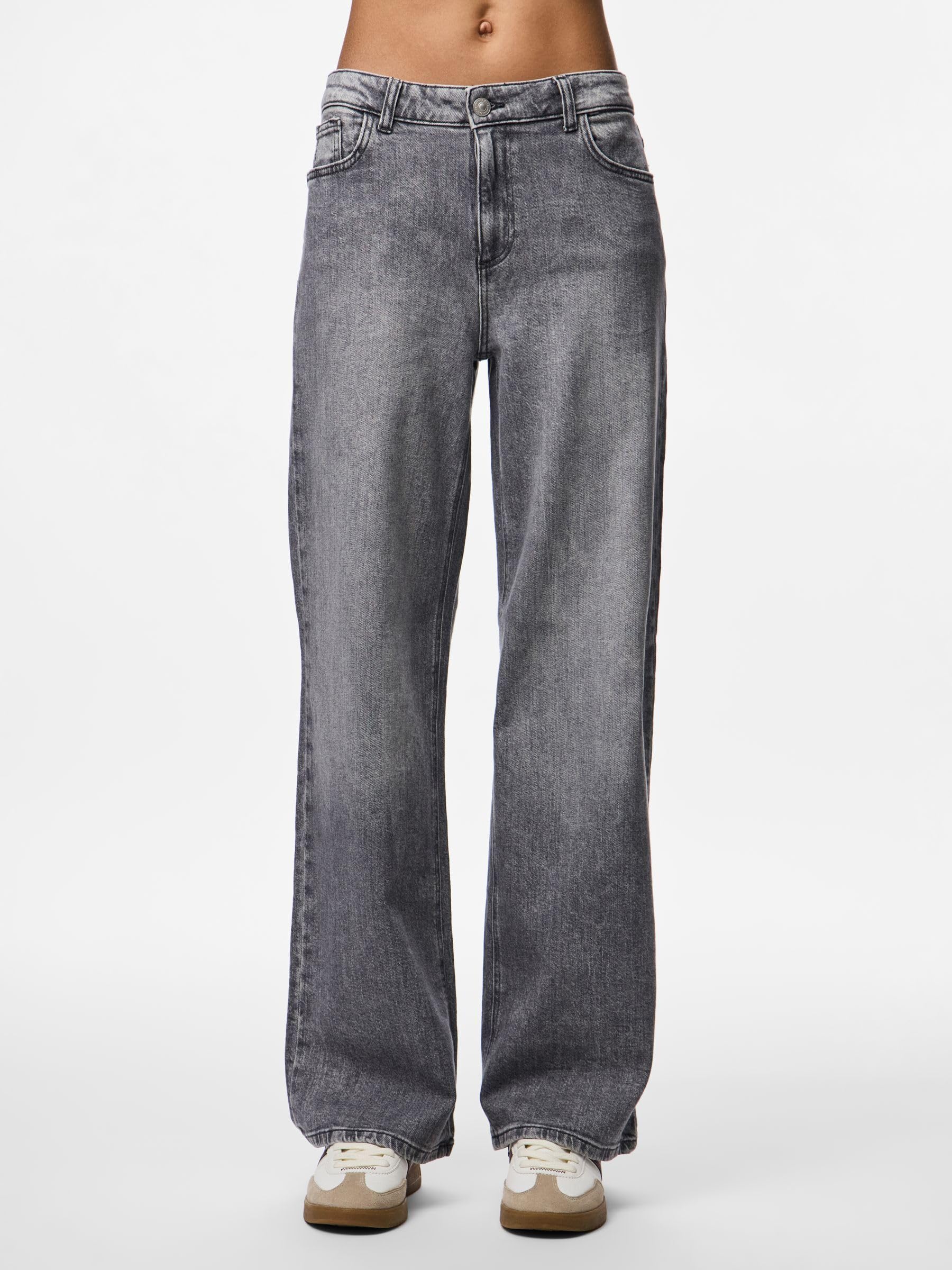 Pieces Pcsilke MW Wide Jeans MG Noos BC jeans donna 25W/30L larghi