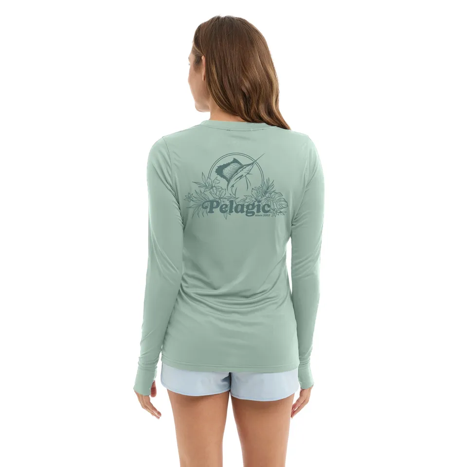 Pelagic Aquatek Tropic Sea maglia pesca manica lunga salvia UPF 50+