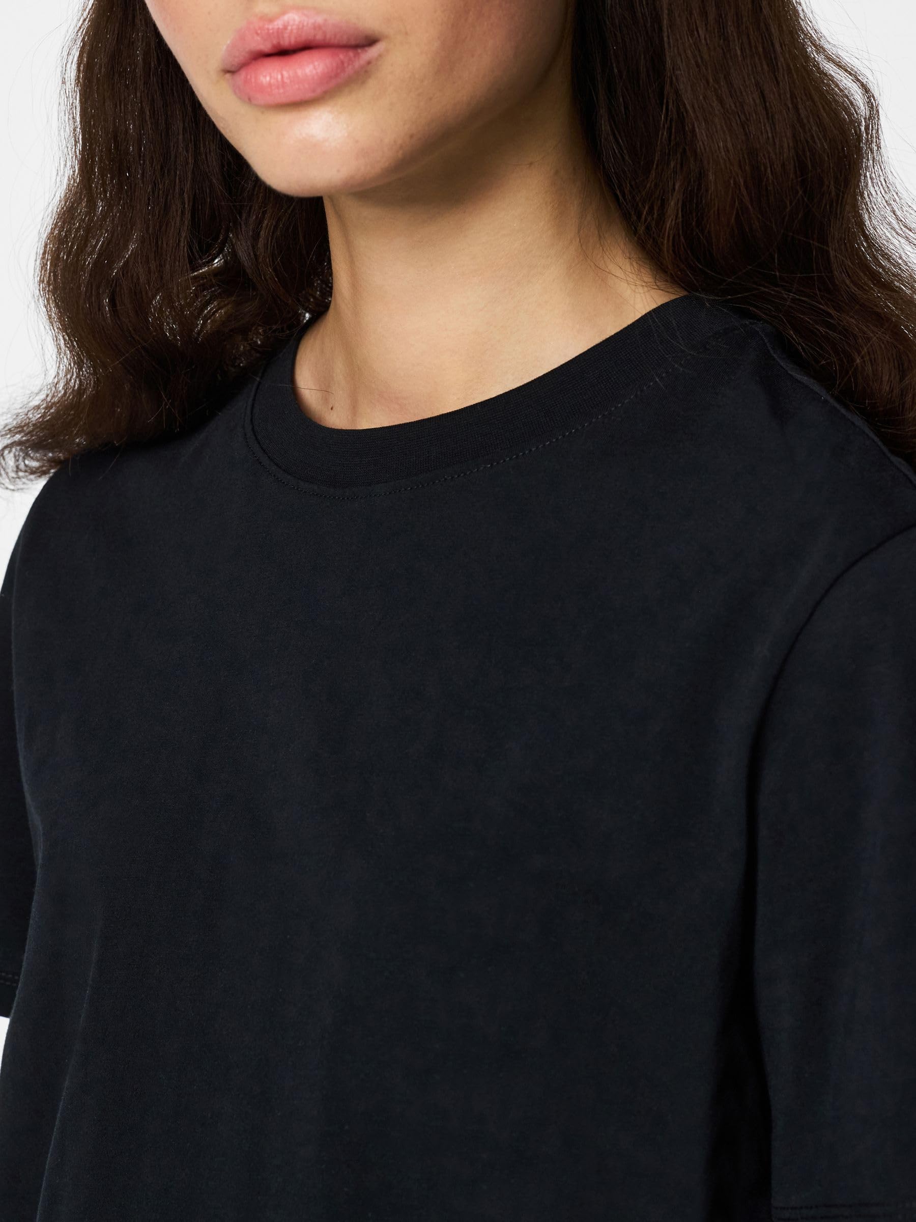 Pieces Pcria Cotton t-shirt donna XL nera in cotone bio